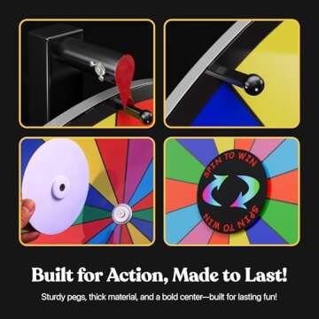 18 Inch Heavy Duty Spinning Prize Wheel - 14 Slots Color Tabletop Roulette Spin The Wheel with Dry Erase Marker and Eraser Win The Fortune Game for Carnival and Trade Show