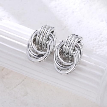 ENVYOU Geometric Gold Stud Earrings Chic Hypoallergenic Design