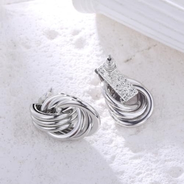 ENVYOU Geometric Gold Stud Earrings Chic Hypoallergenic Design