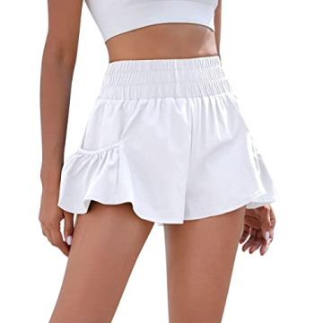 BMJL Womens High Waisted Athletic Shorts with Pockets