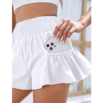 BMJL Womens High Waisted Athletic Shorts with Pockets