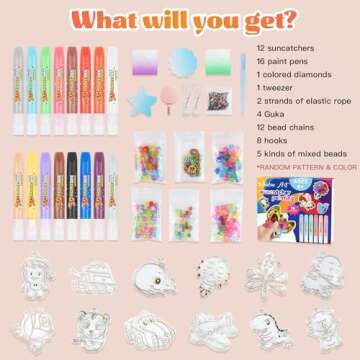 SVECKE Suncatcher Painting for Kids, Create Your Colorful Suncatchers, Acrylic Suncatcher Window Pai...