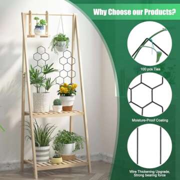 WellSign Small Trellis for Potted Plants, 15.94 inch Metal Plant Trellis for Climbing Plants Indoor ...