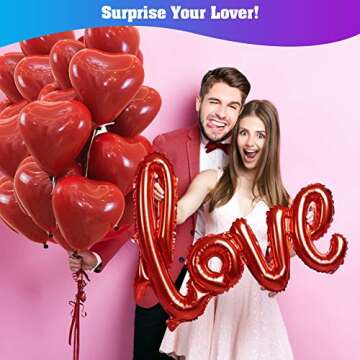 Love Balloons Kit & Rose Petals for Romantic Decor