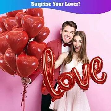 Love Balloons Kit & Rose Petals for Romantic Decor