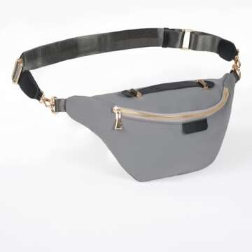 Gray Plus Size Fanny Pack for Men and Women