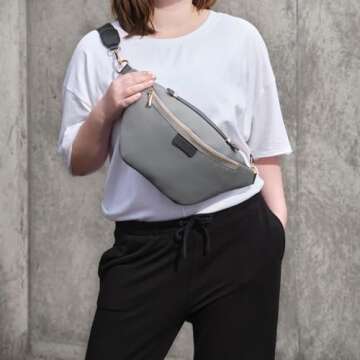 Gray Plus Size Fanny Pack for Men and Women