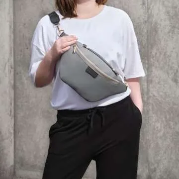 Gray Plus Size Fanny Pack for Men and Women