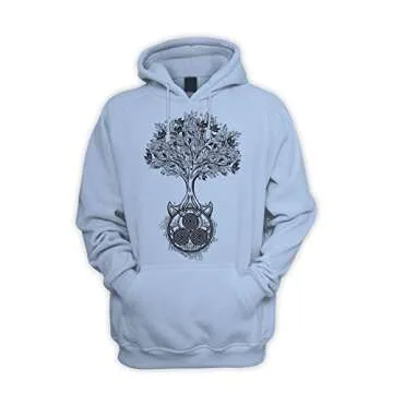 Tribal T-Shirts Celtic Spiral Tree of Life Men's Pouch Pocket Hoodie Hooded Sweatshirt (Large, Light...