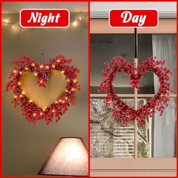 Eternity Sky Valentine Wreath with Lights & Hanger