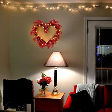 Eternity Sky Valentine Wreath with Lights & Hanger