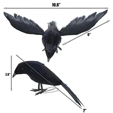 YOFIT Halloween Crow Decorations 6 Pack Lifelike Props