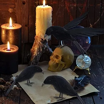 YOFIT Halloween Crow Decorations 6 Pack Lifelike Props