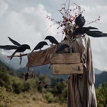 YOFIT Halloween Crow Decorations 6 Pack Lifelike Props