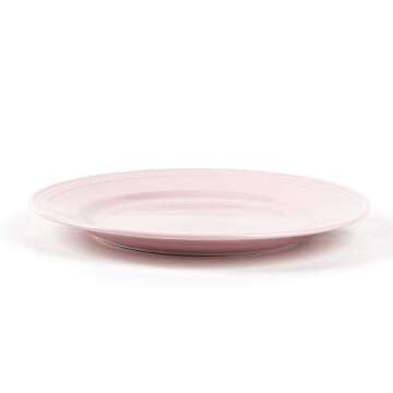 HomeVss, Pearl Dots Stoneware Dinnerware Set (56pc Set, Pink)