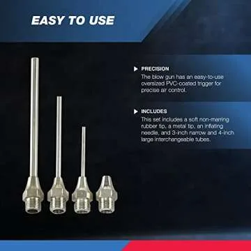 Neiko Air Blow Gun Nozzle Set with 5 Tips for All Purpose Cleaning