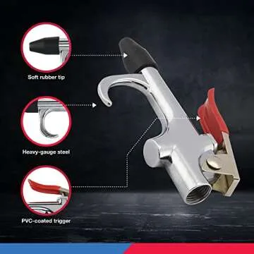 Neiko Air Blow Gun Nozzle Set with 5 Tips for All Purpose Cleaning