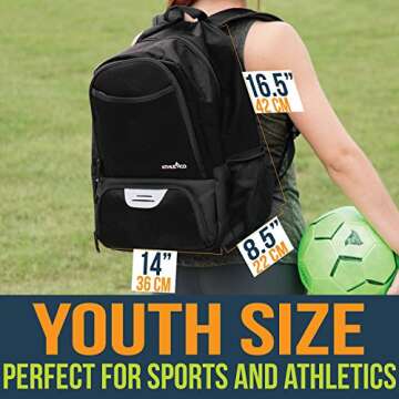 Athletico Youth Soccer Bag for Sports - Multi use Backpack