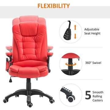HOMCOM Executive Office Chair with Massage and Heat