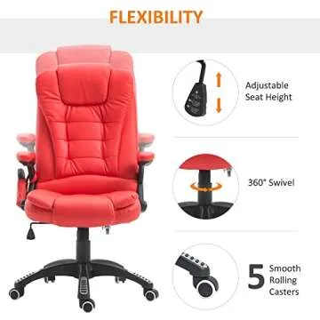 HOMCOM Executive Office Chair with Massage and Heat