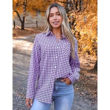 Zeagoo Women's Flannel Plaid Shirt - Stylish Casual Wear