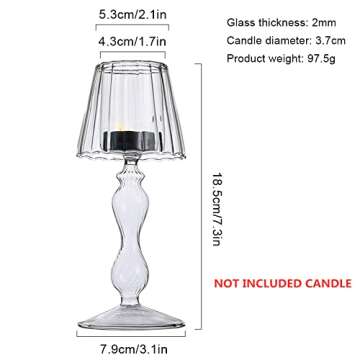 Ochine Glass Candlestick Holders Glass Candleholders Tea Light Candle Holders Clear Hurricane Candle...