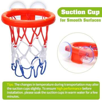 Bathtub Basketball Hoop for Kids - Fun Bath Toys Set