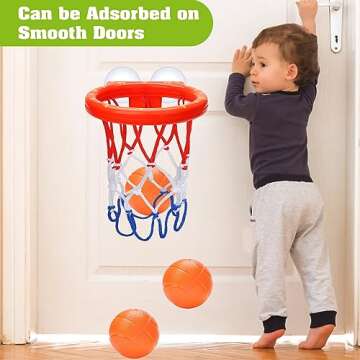 Bathtub Basketball Hoop for Kids - Fun Bath Toys Set