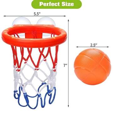 Bathtub Basketball Hoop for Kids - Fun Bath Toys Set