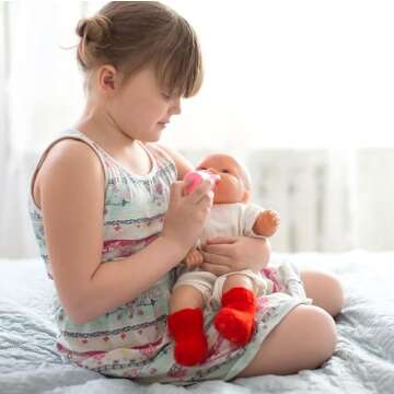 Pretendor Magic Disappearing Milk and Juice Bottle with Pacifier,6 Pieces Pretend Play Feeding Toy Set with Package, Baby Doll Accessories for Girl