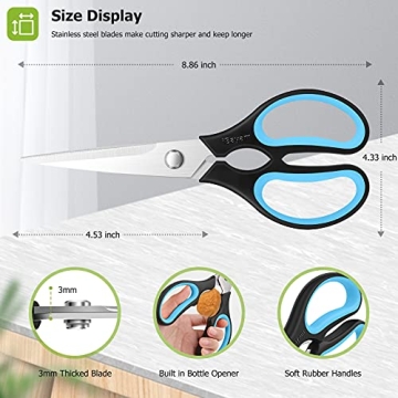 iBayam Kitchen Scissors 2-Pack Heavy Duty Dishwasher Safe