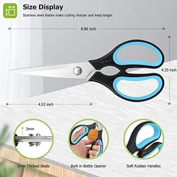 iBayam Kitchen Scissors 2-Pack Heavy Duty Dishwasher Safe