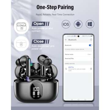 Bluetooth 5.4 Wireless Earbuds with Noise Cancelling Mic