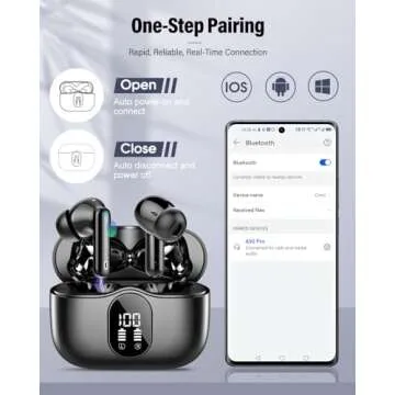 Bluetooth 5.4 Wireless Earbuds with Noise Cancelling Mic