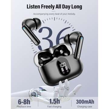 Bluetooth 5.4 Wireless Earbuds with Noise Cancelling Mic