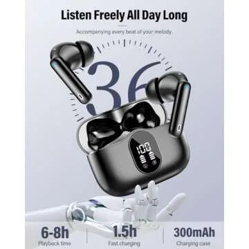 Bluetooth 5.4 Wireless Earbuds with Noise Cancelling Mic