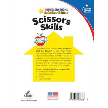 Carson Dellosa Scissor Skills Activity Book for Kids Ages 3-5, Colorful Animals, Shapes, and Line Formation Cut and Paste Activities, Kids Craft Book With Incentive Chart and Stickers, PreK+