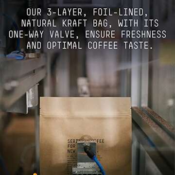 Tanzania Peaberry Ground Coffee, Medium Roast, 1 LB Bag, Single Origin 100% Arabica, Roasted in Brooklyn