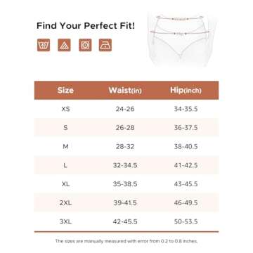 INNERSY Womens Underwear Cotton Briefs Postpartum High Waisted Panties 5 Pack(Large, 5 Black)