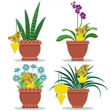 Stingmon 48 Pieces Plants Fruit Fly and Fungus Killer Indoor and Outdoor, Sticky Gnat Traps,Non-Toxic and Odorless, 48Pack