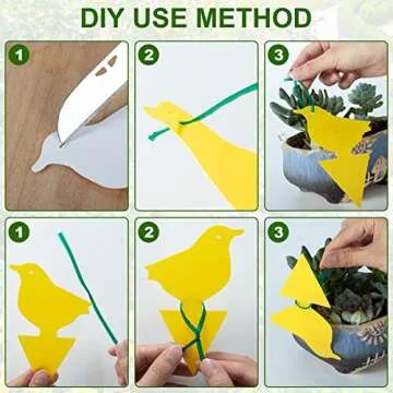 Stingmon 48 Pieces Plants Fruit Fly and Fungus Killer Indoor and Outdoor, Sticky Gnat Traps,Non-Toxic and Odorless, 48Pack