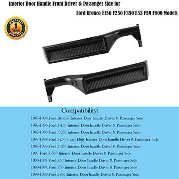 Metal Interior Inside Door Handle for Ford F150 F250 F350 Bronco F53 F59 F800 1987 1988 1989 1990 19...