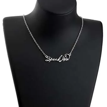 OKEYCH Speak Now Music Necklace with Message Card Swift Gift for Fans Music lover Gift (Speak Now ne)