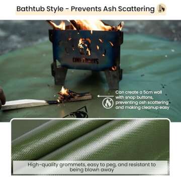 OneTigris Fire-Retardant Mat for Camping Stove, Fire Pit