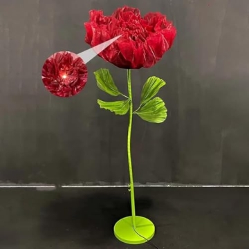 LG LOUIS GARDEN 6.56 Ft Large Electric Auto-Open Organza Flower Decorations with Light, Giant Floral...