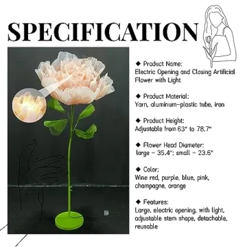 LG LOUIS GARDEN 6.56 Ft Electric Auto-Open Flower Decor