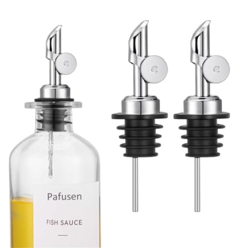 Pafusen 2 Pack Auto Flip Olive Oil Dispenser Spout, Liquor Pour Spout, Oil Dispenser Top, Easily Tur...