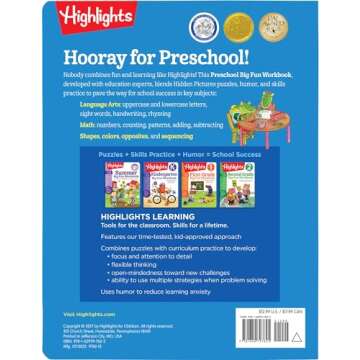 Preschool Big Fun Workbook: 256-Page Preschool Activity Book Full of Preschool Math, Language Arts, Writing Practice, Shapes Practice, Puzzles and More (Highlights™ Big Fun Activity Workbooks)