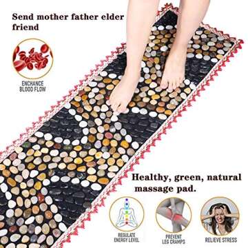 Caudeer Foot Massager Mat - Natural Stone Acupressure Tool for Relaxation