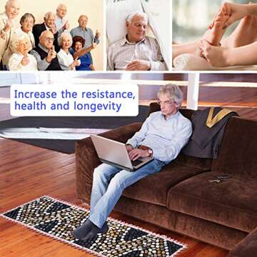 Caudeer Natural Stone Foot Massager Mat for Relaxation and Reflexology